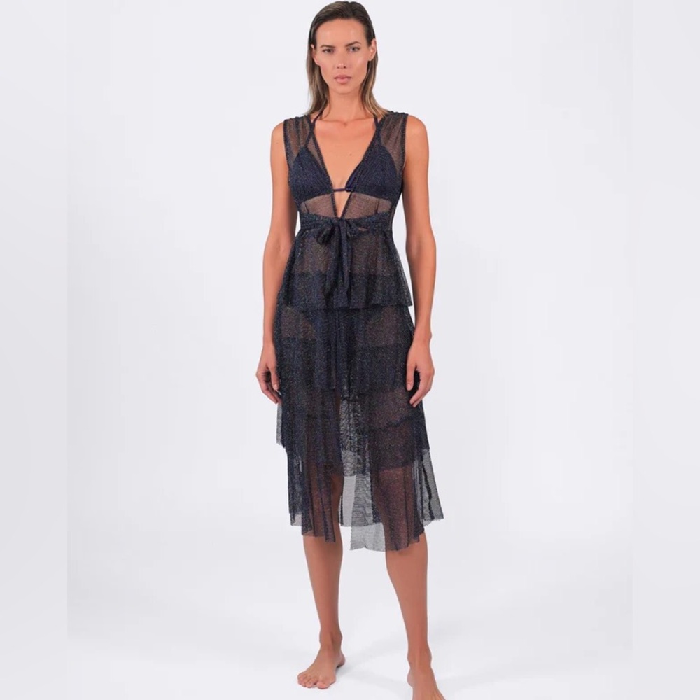 NWT ACQUA DE LUXE BÚZIOS SHIMMER DRESS - DUSK BLUE